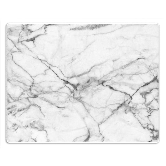 Screwless White and Gray Marble 3 Blank Wallplate