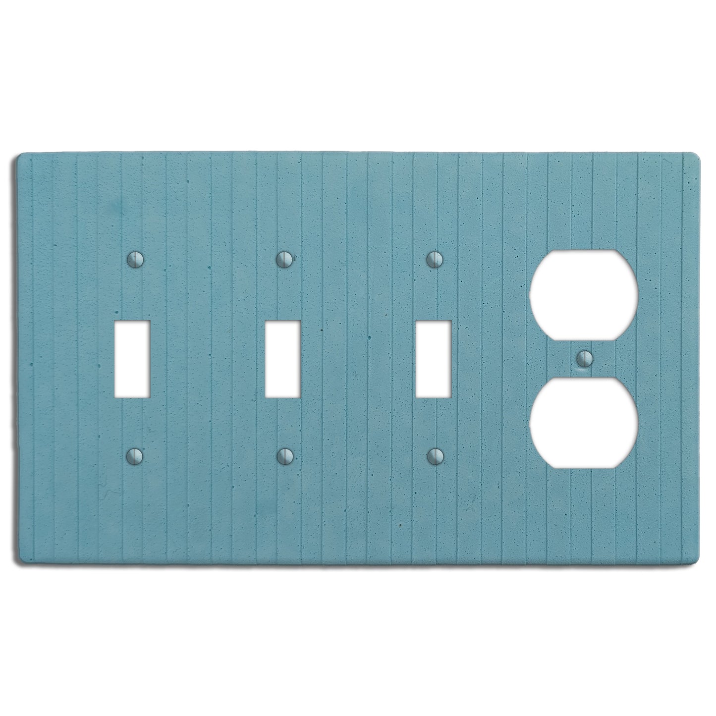 Caribbean Blue Boho Stripes 3 Toggle / Duplex Outlet Cover Plate