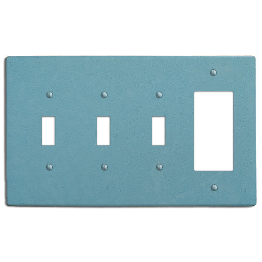 Caribbean Blue Boho Smooth 3 Toggle / Rocker Cover Plate