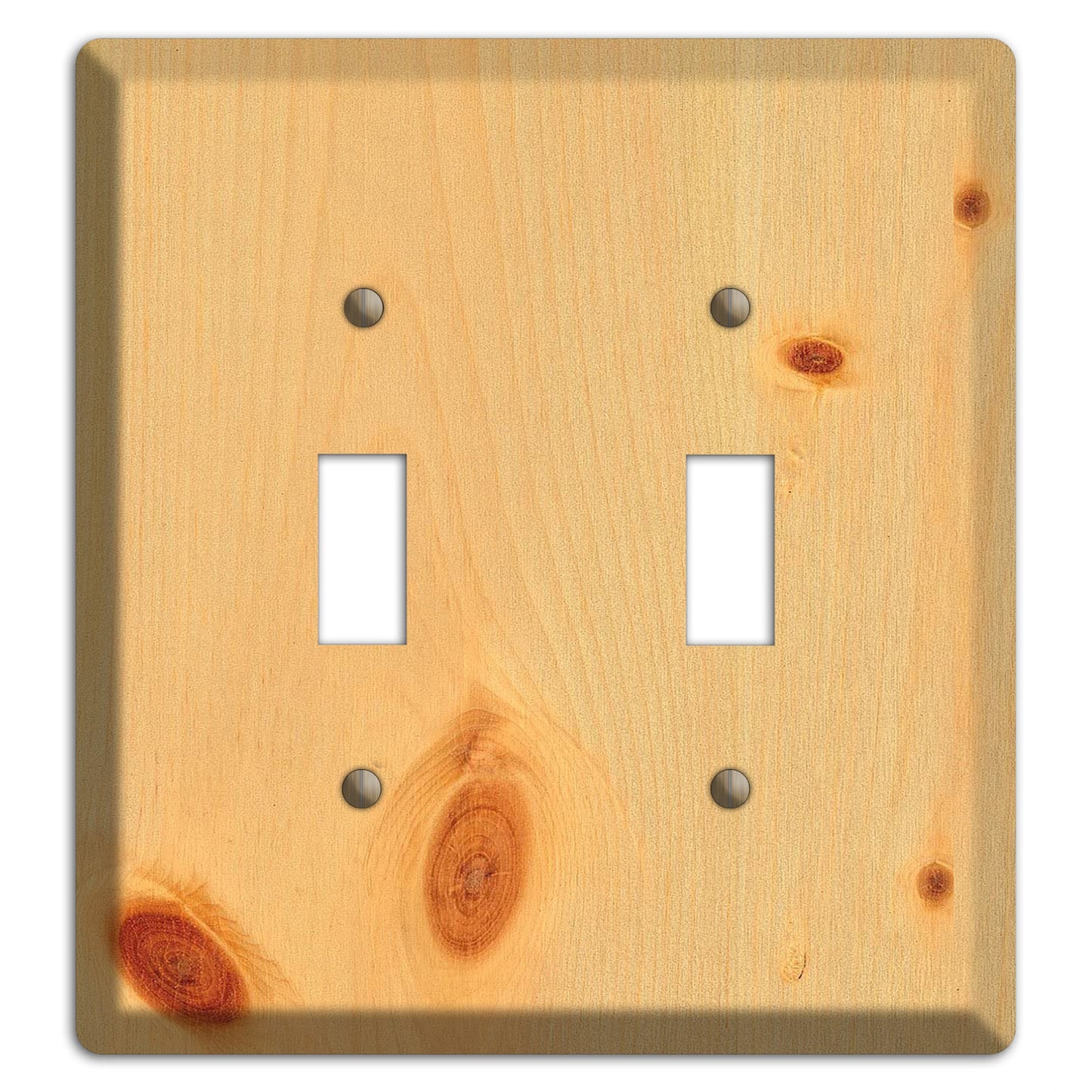 Pine Wood Double Toggle Switchplate