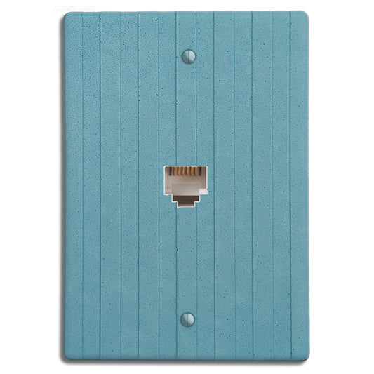 Caribbean Blue Boho Stripes Phone Hardware with Plate