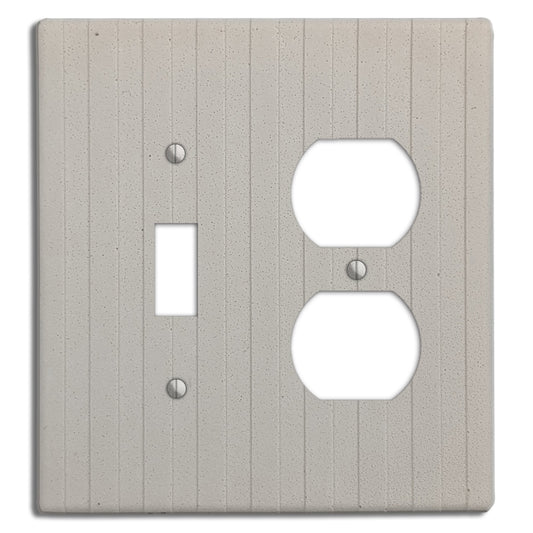 White Boho Stripes Toggle / Duplex Outlet Cover Plate