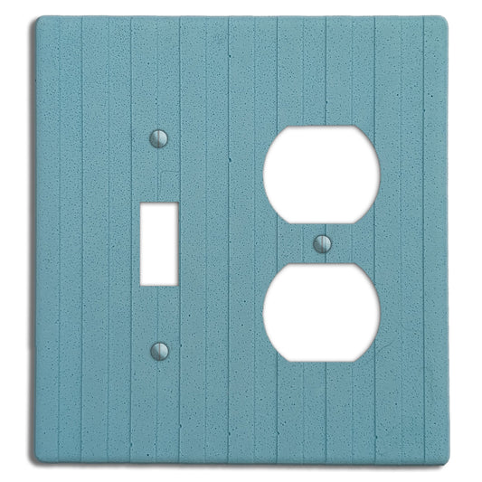 Caribbean Blue Boho Stripes Toggle / Duplex Outlet Cover Plate