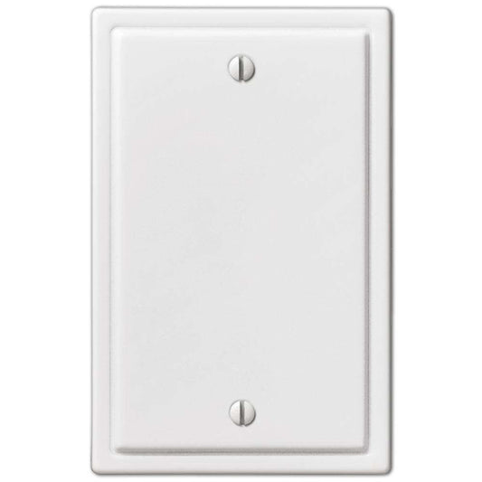 Moderne White Steel Blank Wallplate:Wallplatesonline.com