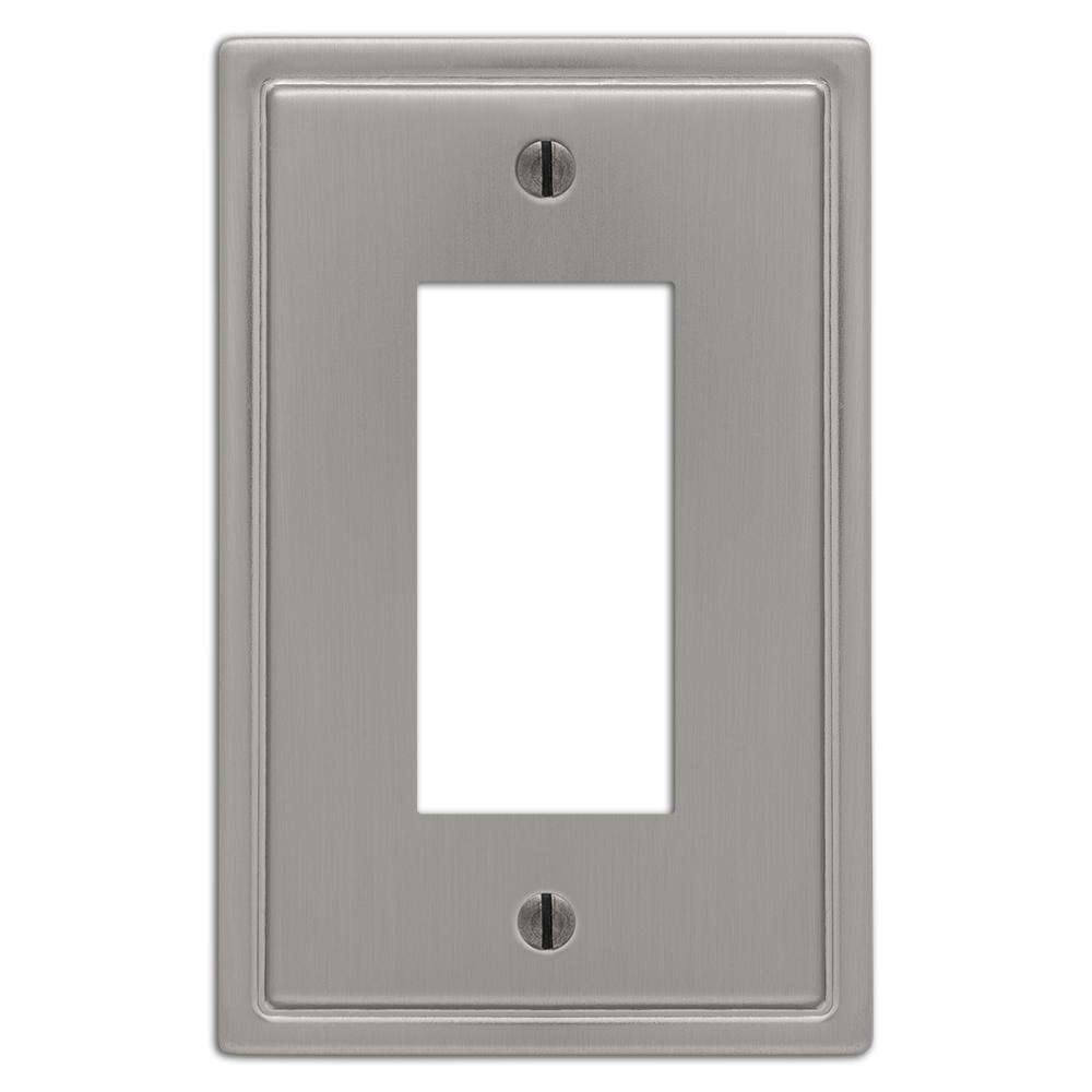 Moderne Brushed Nickel Steel 1 Rocker (GFI) Wallplate:Wallplatesonline.com