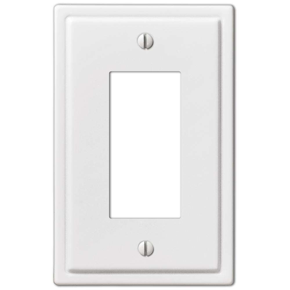 Moderne White Steel 1 Rocker (GFI) Wallplate:Wallplatesonline.com