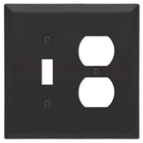 Century Matte Black Toggle / Duplex Outlet:Wallplatesonline.com