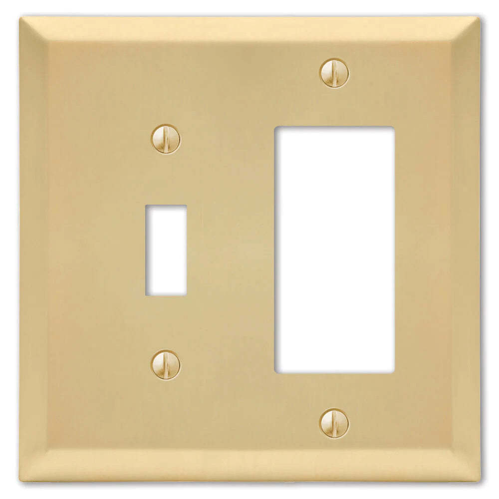 Century Satin Brass Toggle / 1 Rocker (GFI):Wallplatesonline.com