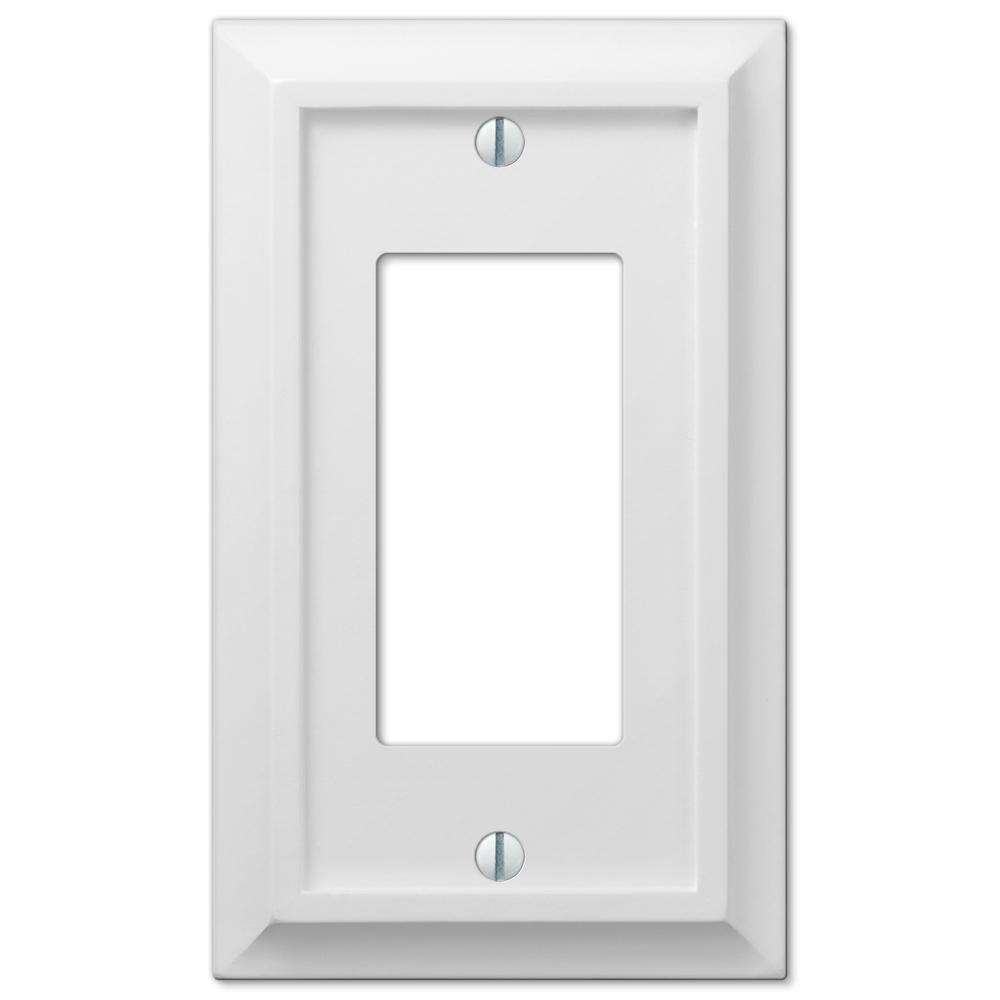 Deerfield White Wood 1 Rocker (GFI) Wallplate:Wallplatesonline.com