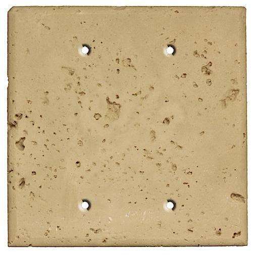 Khaki Stone Double Blank Cover Plate:Wallplatesonline.com