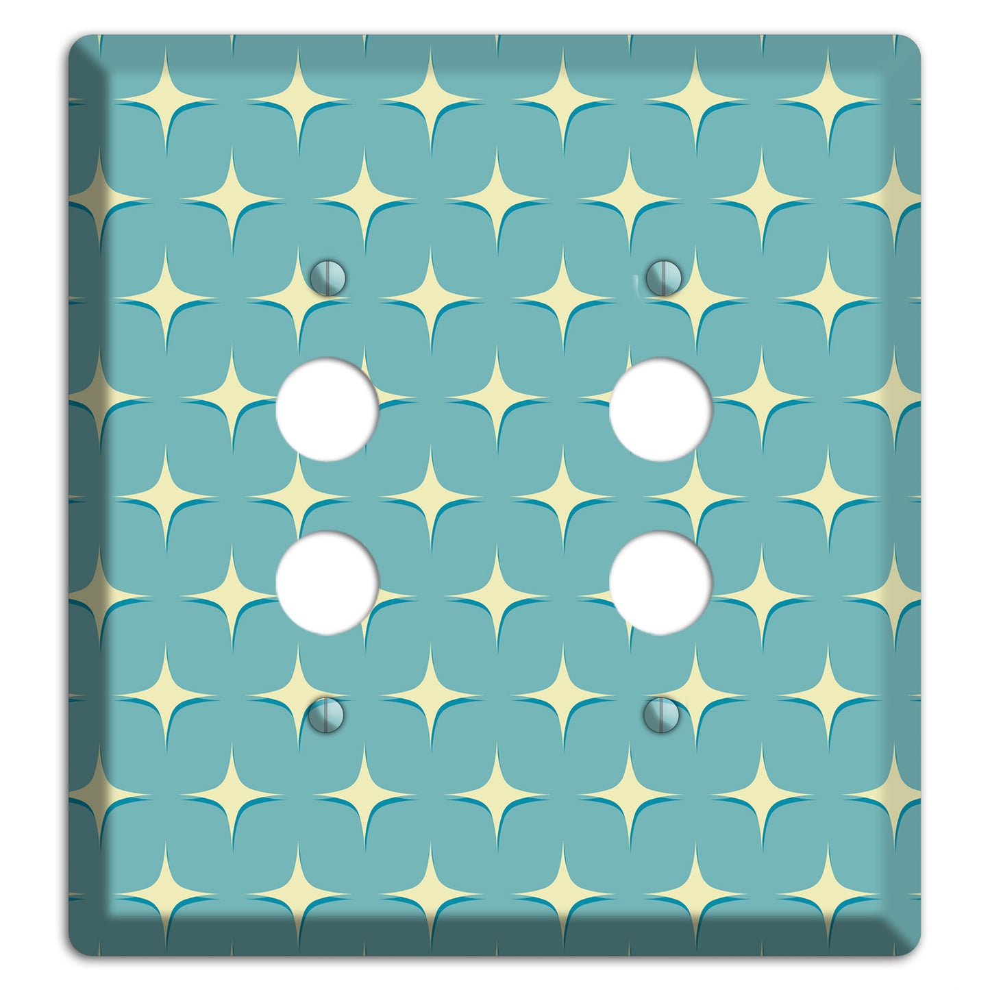 Yellow Atomic Diamond 2 Pushbutton Wallplate