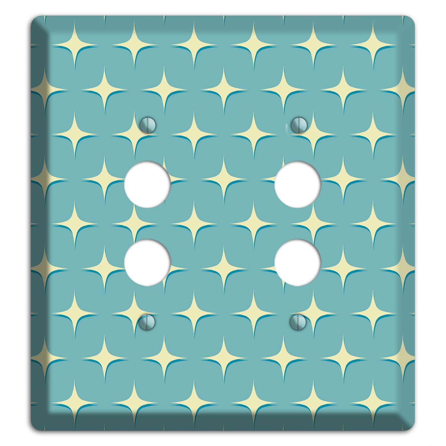 Yellow Atomic Diamond 2 Pushbutton Wallplate