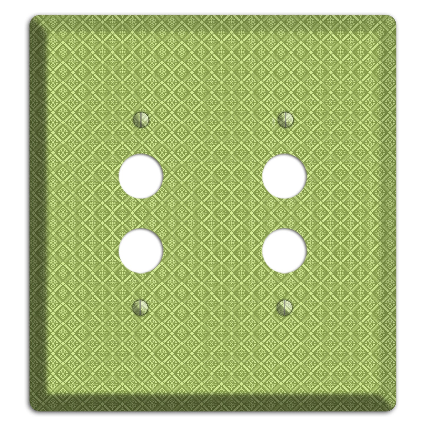 Small Green Damask Diamonds 2 Pushbutton Wallplate