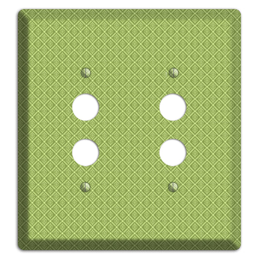 Small Green Damask Diamonds 2 Pushbutton Wallplate