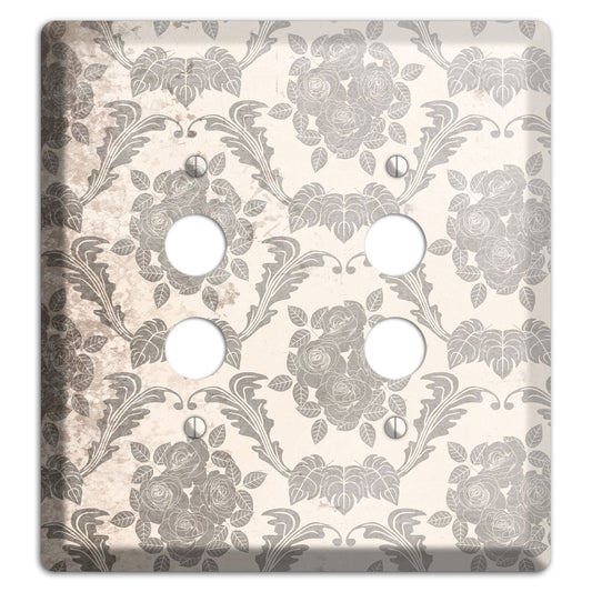 Pearl Bush Vintage Rose Damask 2 Pushbutton Wallplate