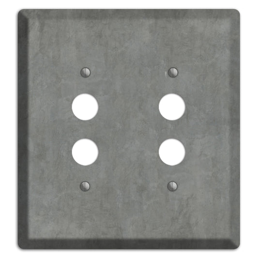 Stucco Grey 2 Pushbutton Wallplate