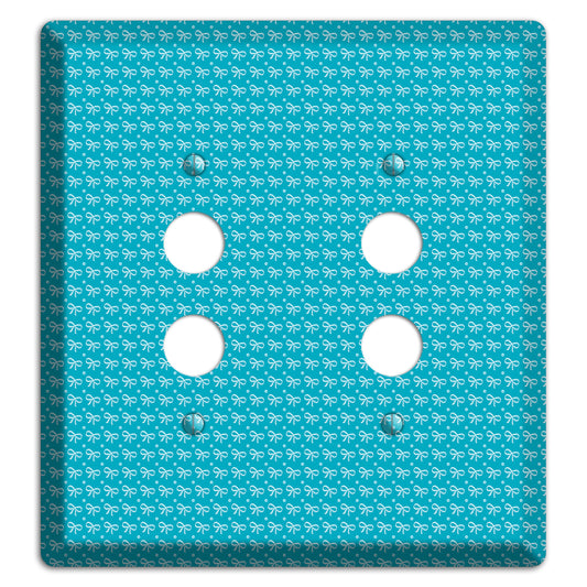 Turquoise Bows 2 Pushbutton Wallplate