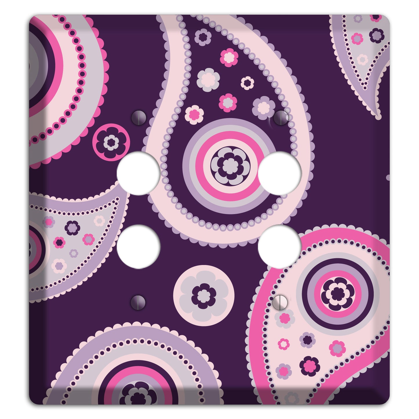 Purple Paisley 2 Pushbutton Wallplate