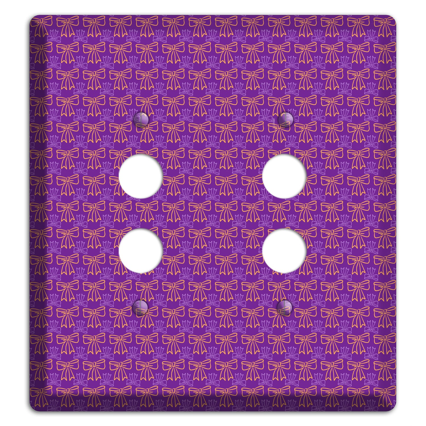 Purple with Pink Bows 2 Pushbutton Wallplate