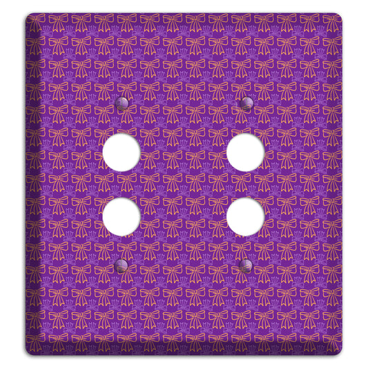 Purple with Pink Bows 2 Pushbutton Wallplate