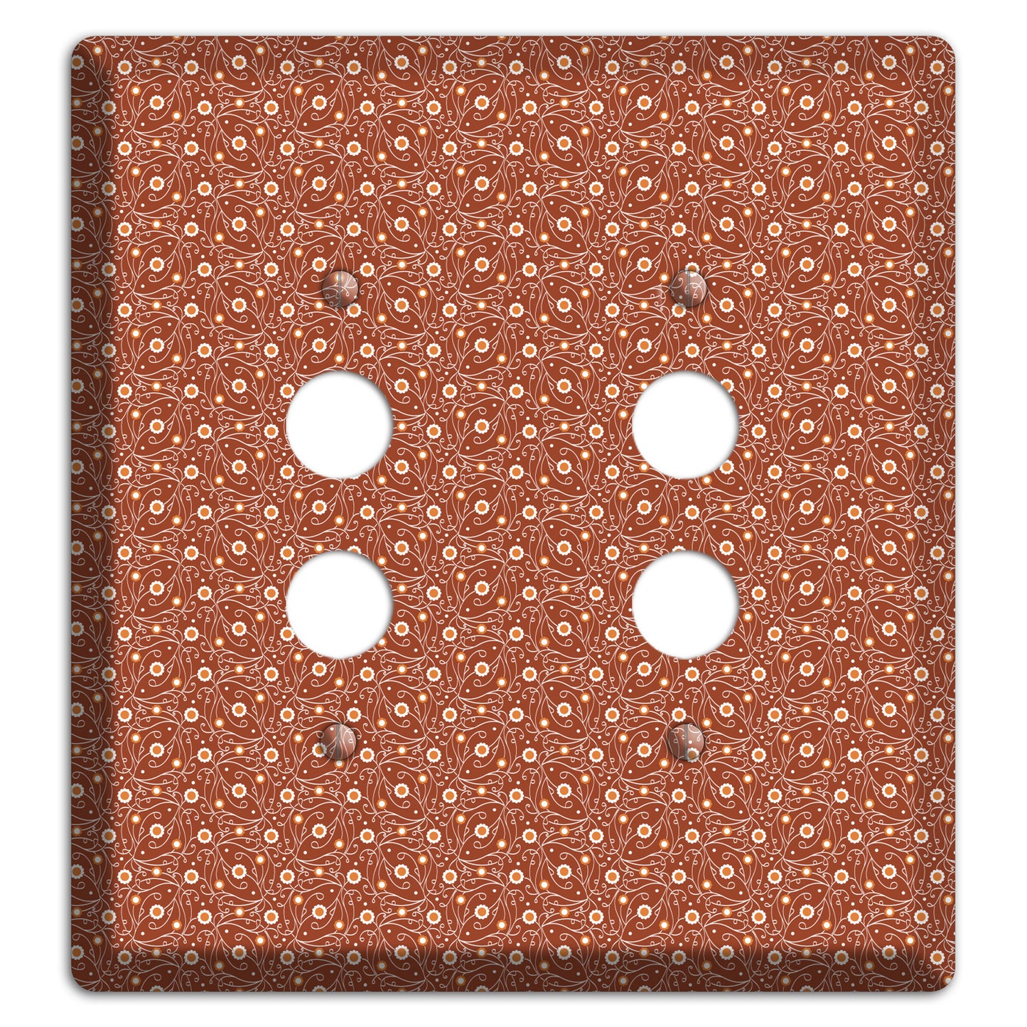 Tiny Brown Vine Floral 2 Pushbutton Wallplate