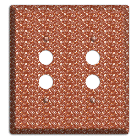 Tiny Brown Vine Floral 2 Pushbutton Wallplate