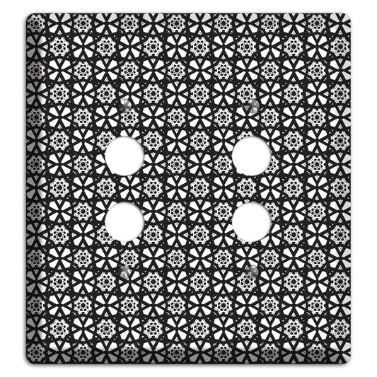 White with Black Arabesque 2 Pushbutton Wallplate