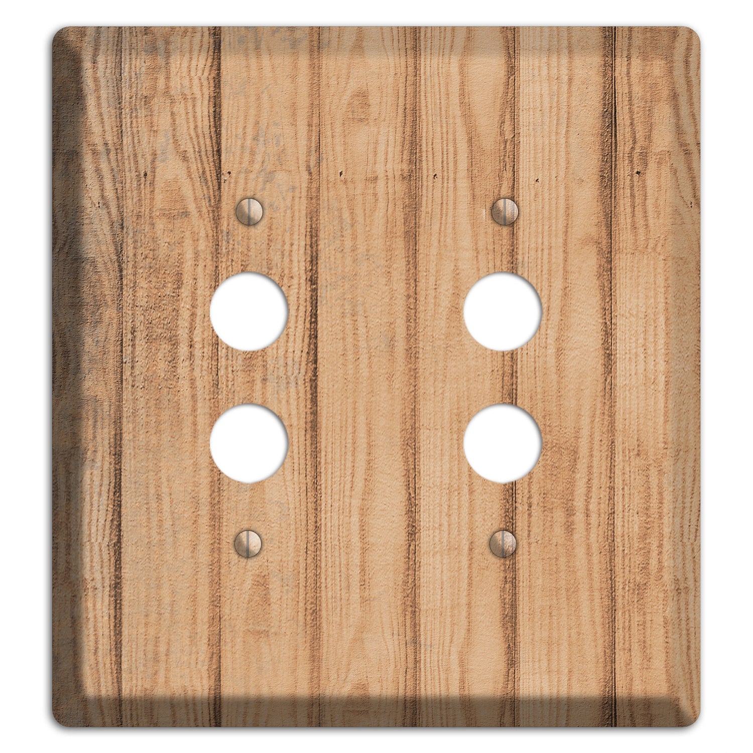 Tan Weathered Wood 2 Pushbutton Wallplate