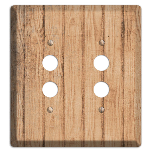 Tan Weathered Wood 2 Pushbutton Wallplate