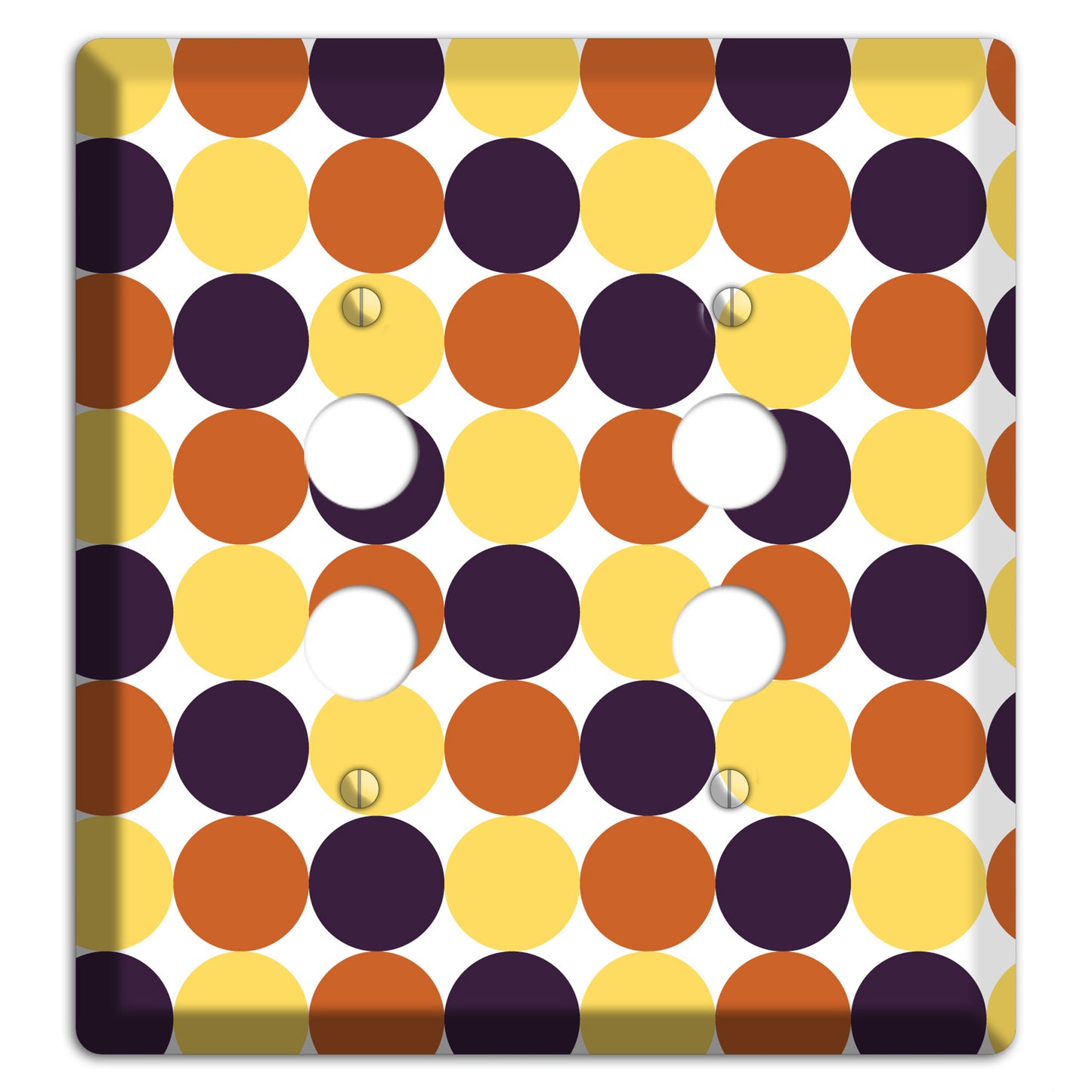 Yellow Umber Black Dots 2 Pushbutton Wallplate