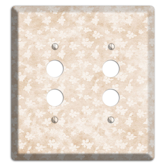 White Linen Neutral Texture 2 Pushbutton Wallplate