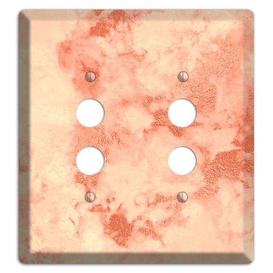 Apricot Peach Marble 2 Pushbutton Wallplate