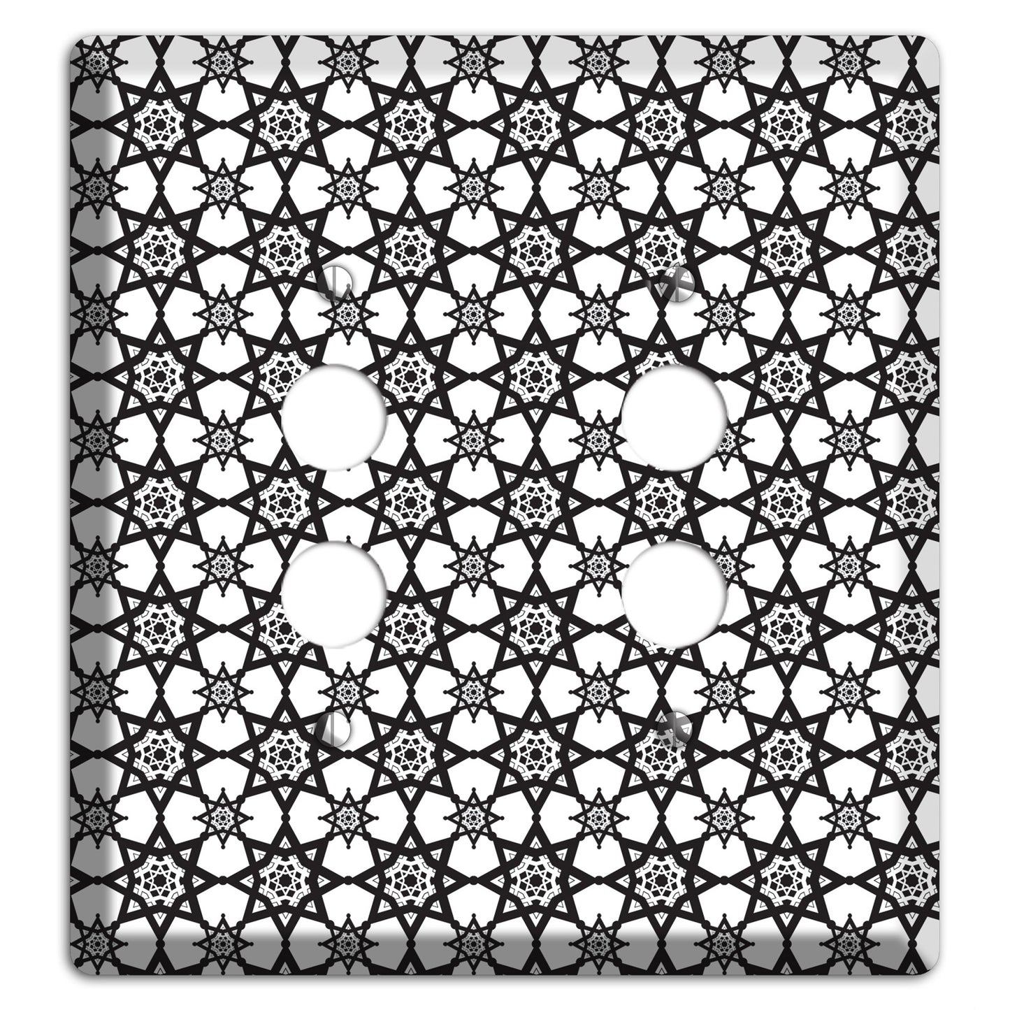 White and Black Arabesque 2 Pushbutton Wallplate