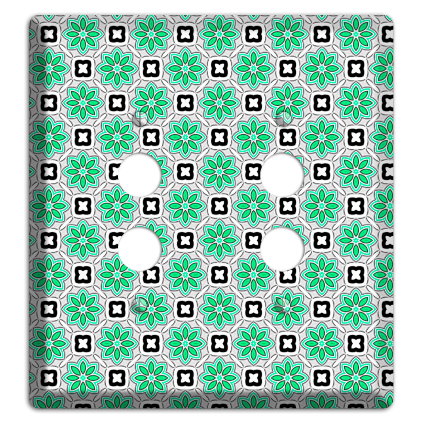 Green Foulard 6 2 Pushbutton Wallplate