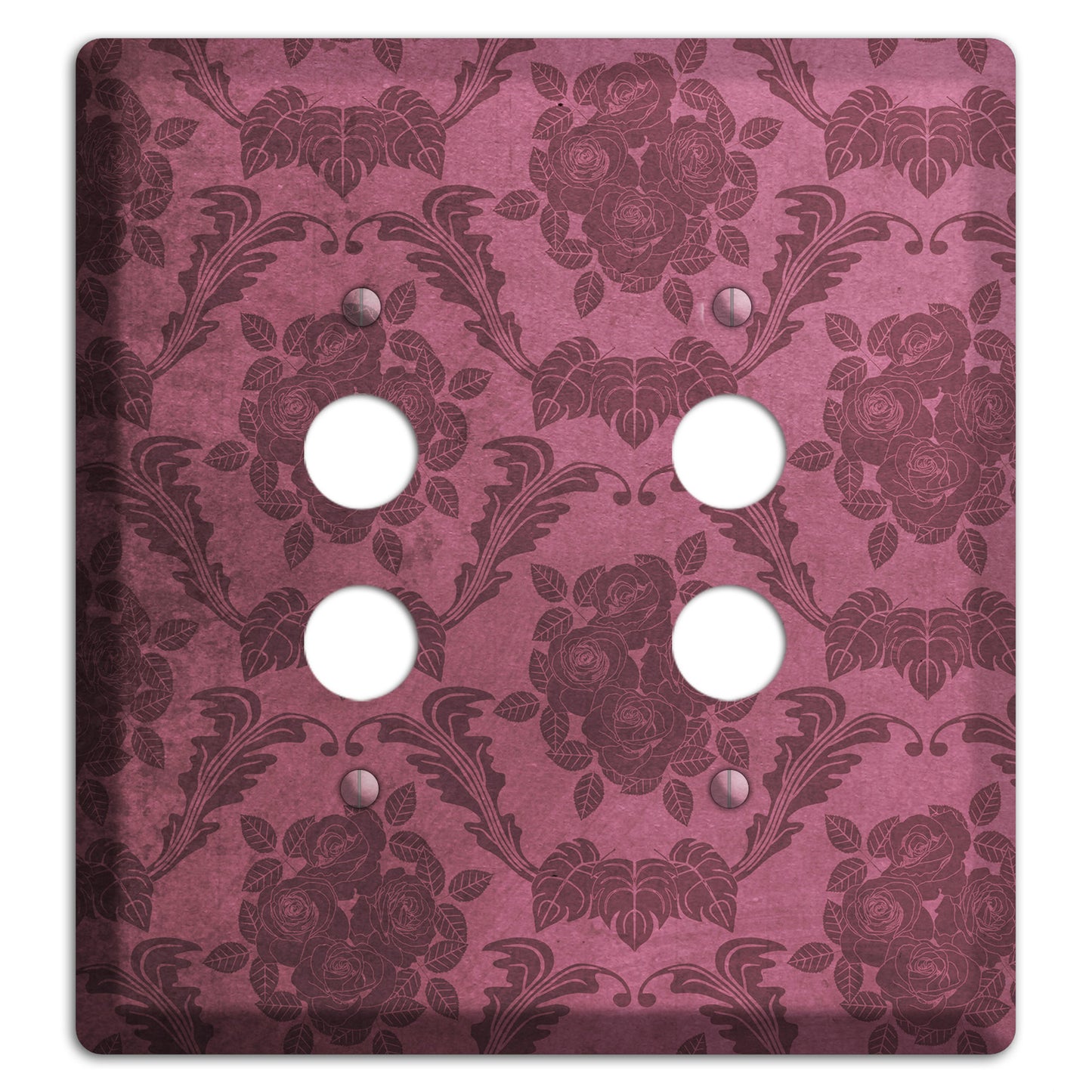 Turkish Rose Vintage Rose Damask 2 Pushbutton Wallplate