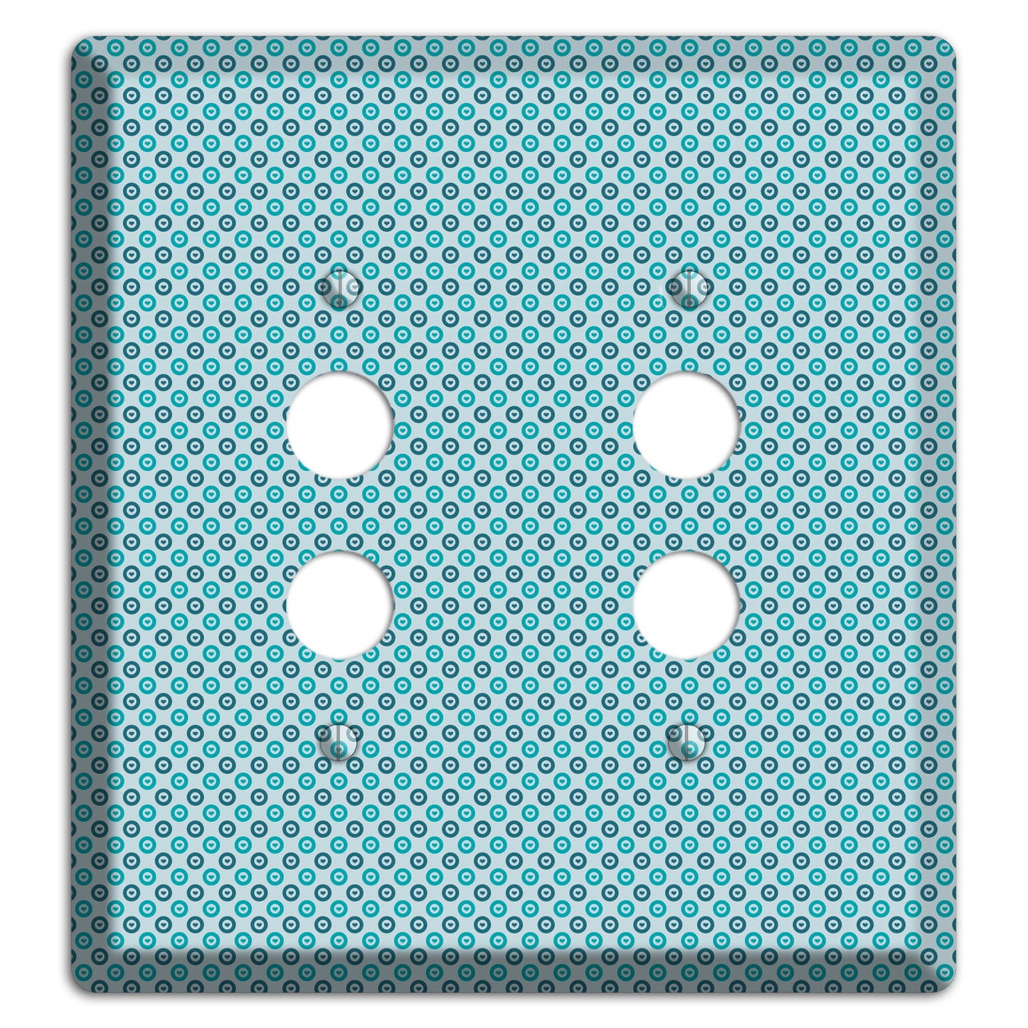 Turquoise and Blue Concentric Dots 2 Pushbutton Wallplate