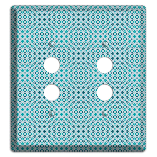 Turquoise and Blue Concentric Dots 2 Pushbutton Wallplate