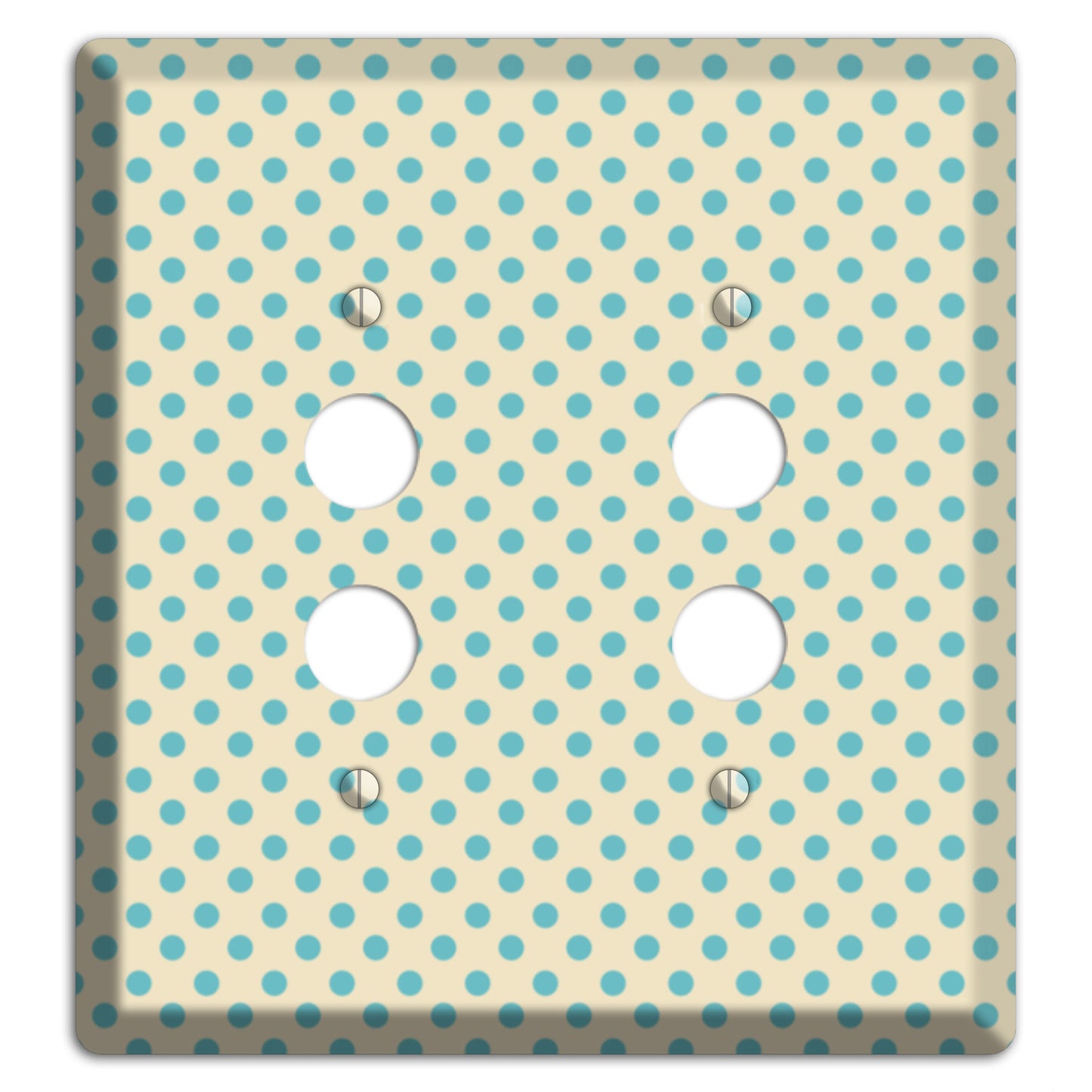 Soft Green Polka Dots 2 Pushbutton Wallplate