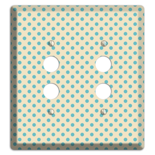 Soft Green Polka Dots 2 Pushbutton Wallplate