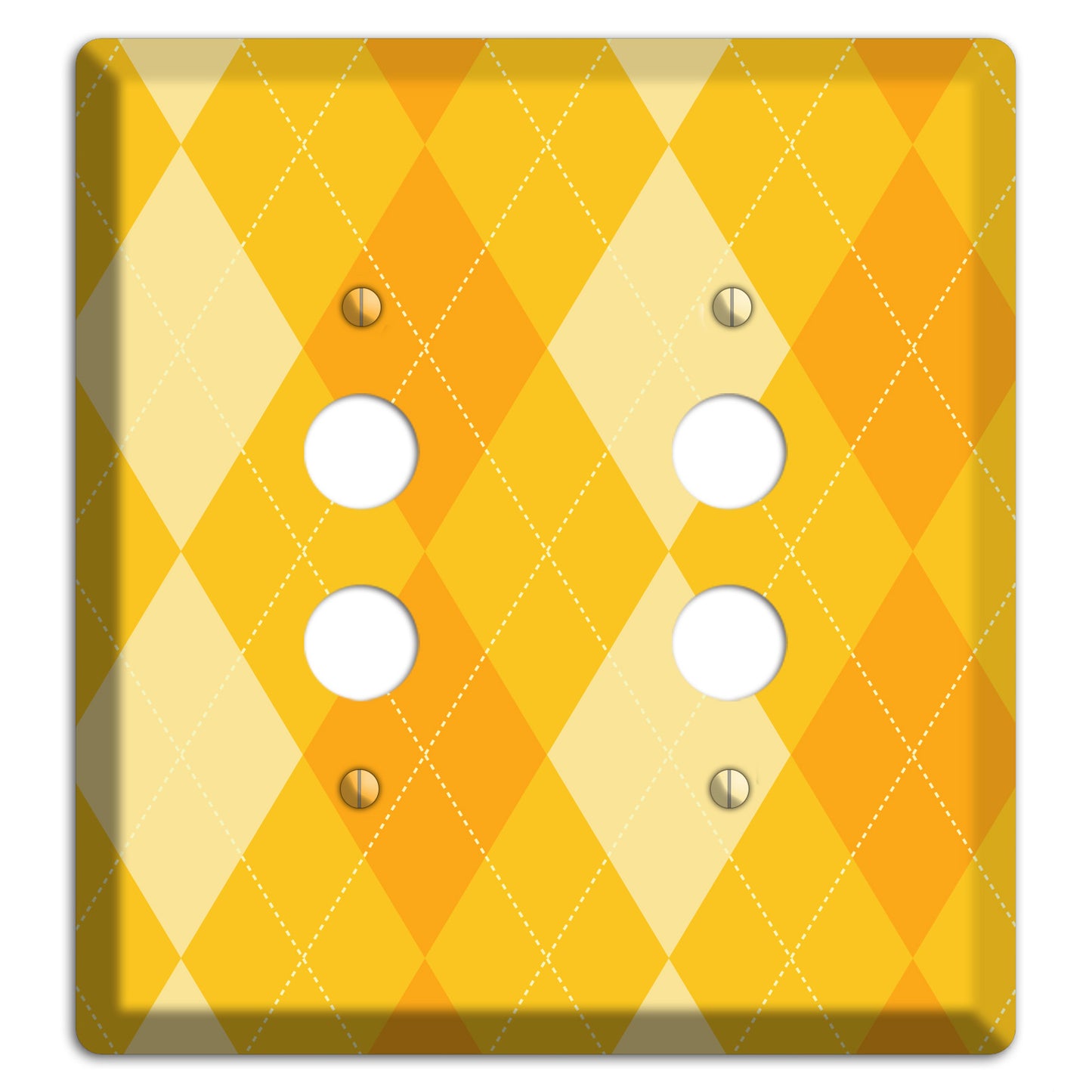 Yellow Argyle 2 Pushbutton Wallplate