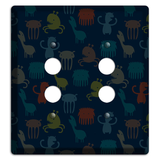 Silly Monsters Black 2 Pushbutton Wallplate