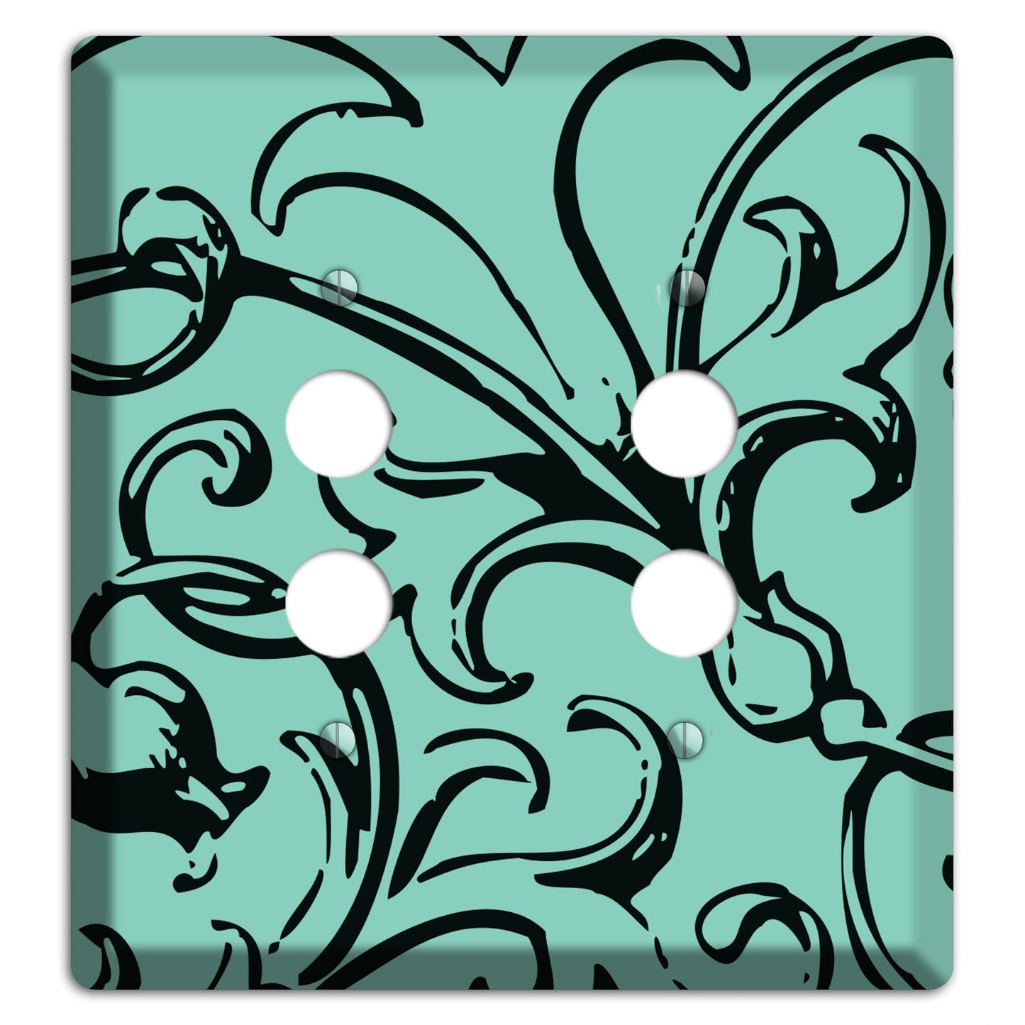 Victorian Aqua 2 Pushbutton Wallplate