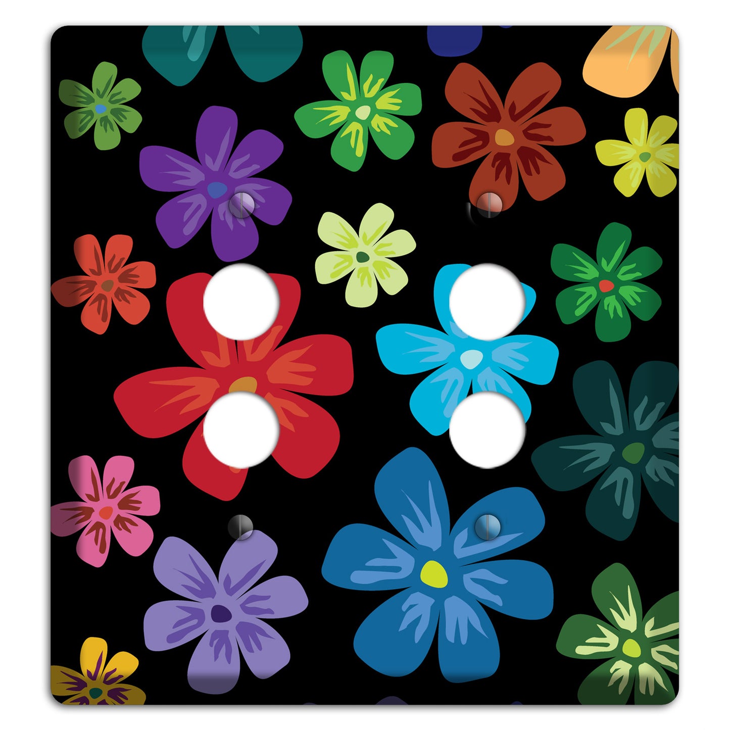 Green Flowers 2 Pushbutton Wallplate