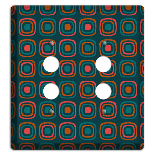 Teal and Pink Rounded Squares 2 Pushbutton Wallplate