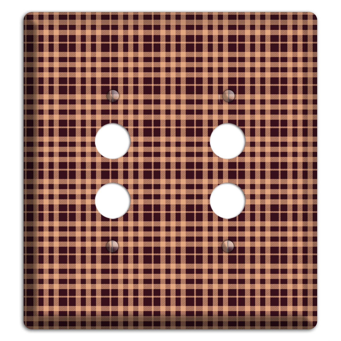 Beige and Black Plaid 2 Pushbutton Wallplate