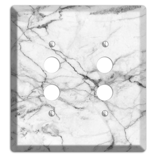 White and Gray Marble 2 Pushbutton Wallplate