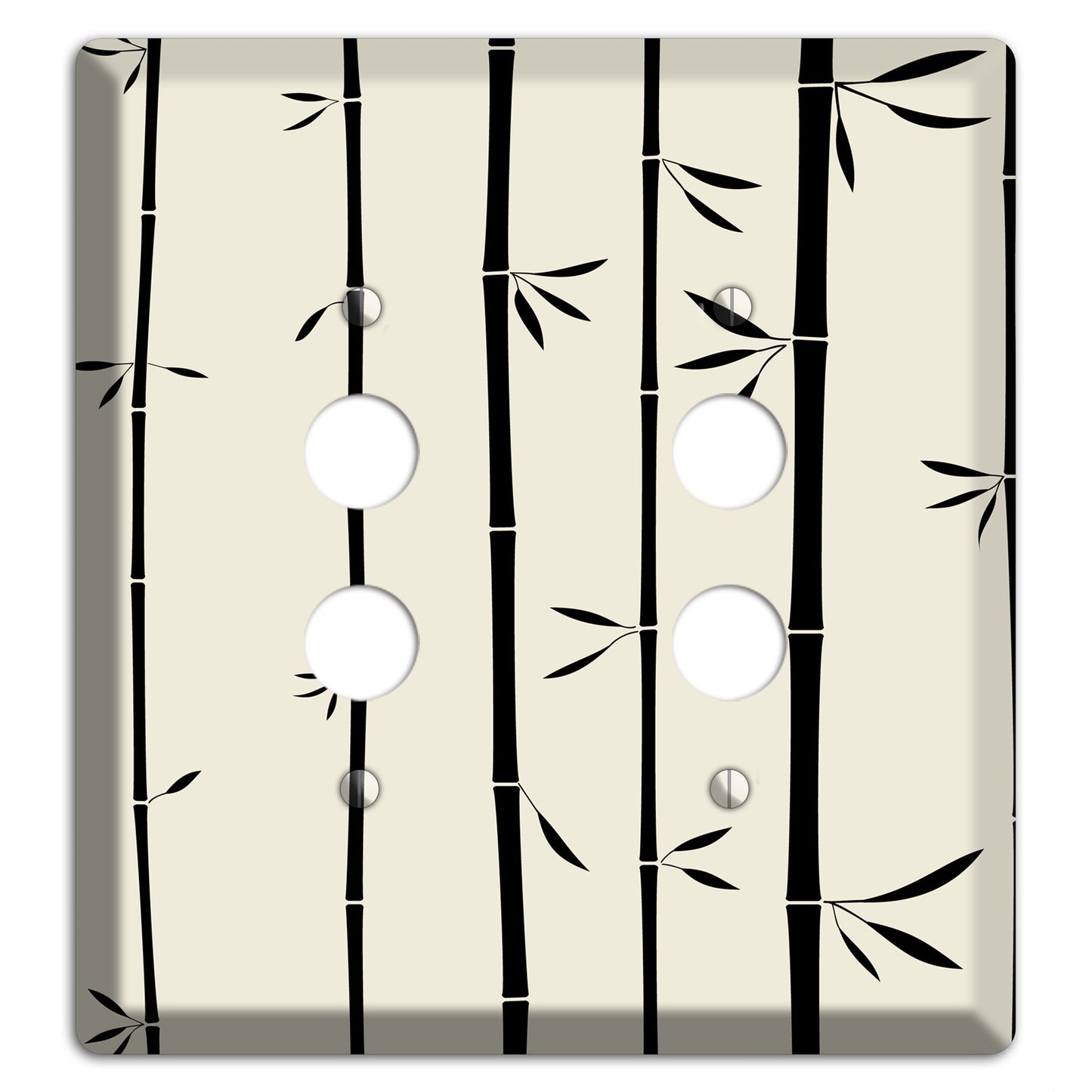 Beige Bamboo 2 Pushbutton Wallplate