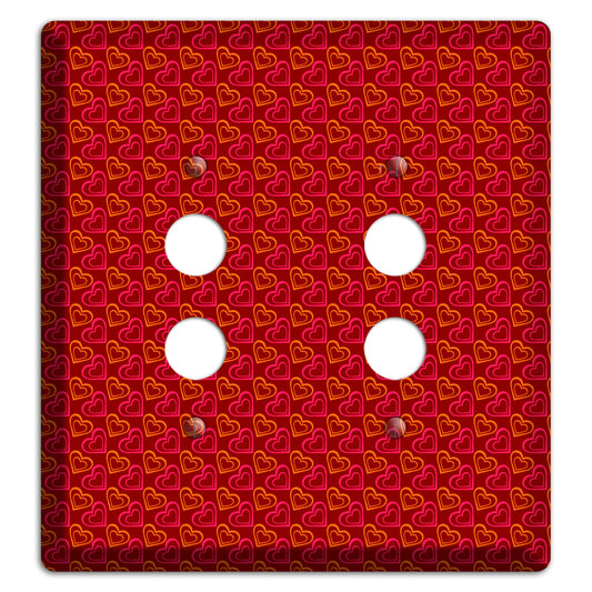 Red and Orange Hearts 2 Pushbutton Wallplate