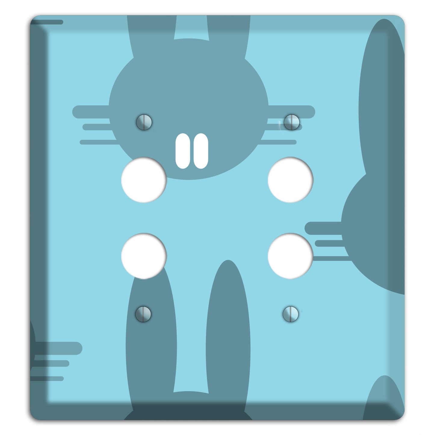 Blue Bunny 2 Pushbutton Wallplate