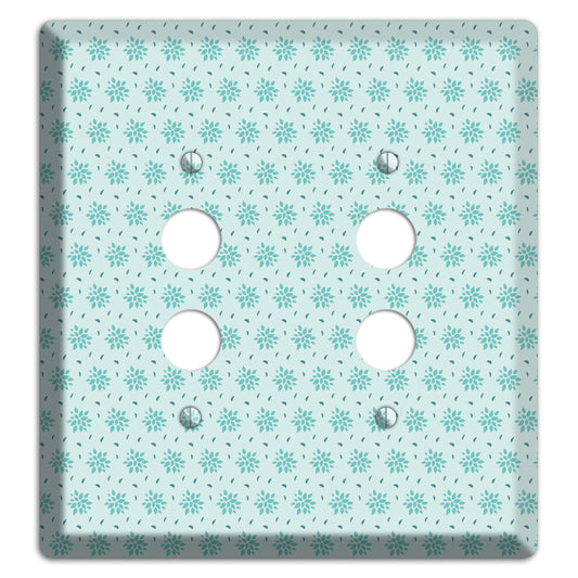 Soft Blue Calico 2 Pushbutton Wallplate